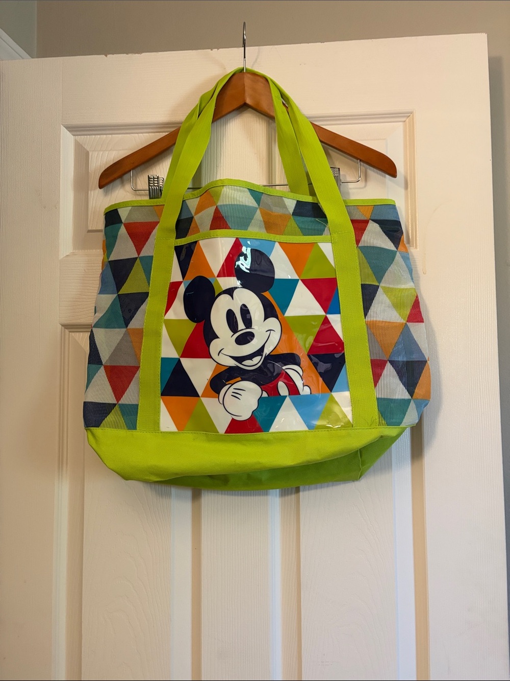 Disney Lime Green Multicolor Mickey Mouse Tote Bag